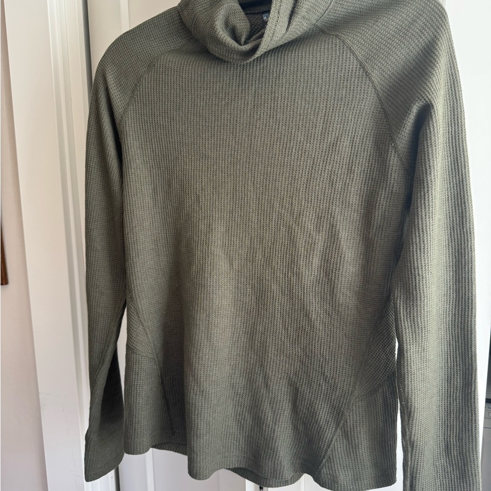 Kuhl Olive Green Waffle Knit Hoodie - Medium New - never been worn just no tags